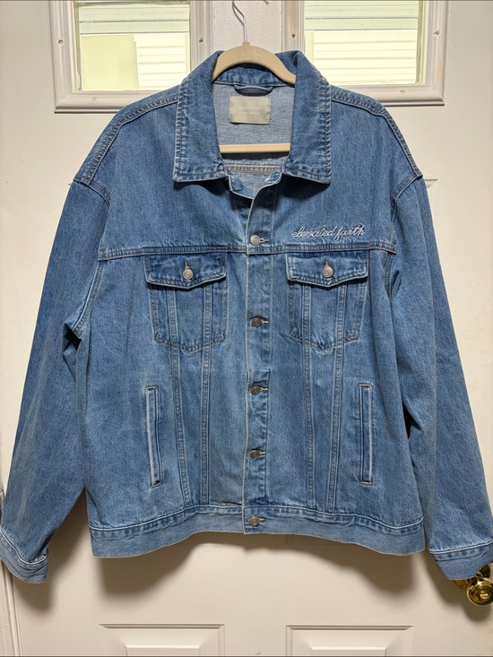 Elevated Faith Jackets & Blazers - Sezane Light Blue Denim Jacket - Classic Jean Jacket